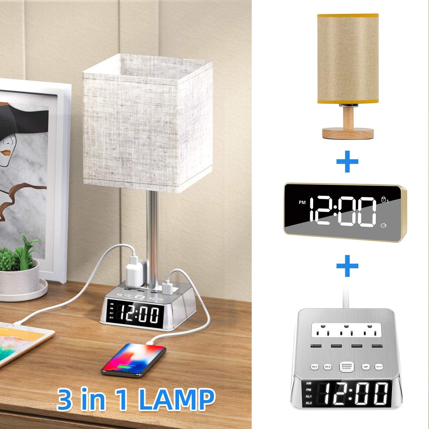 Modevo Lamp w/ 4 USB Ports - Modevo