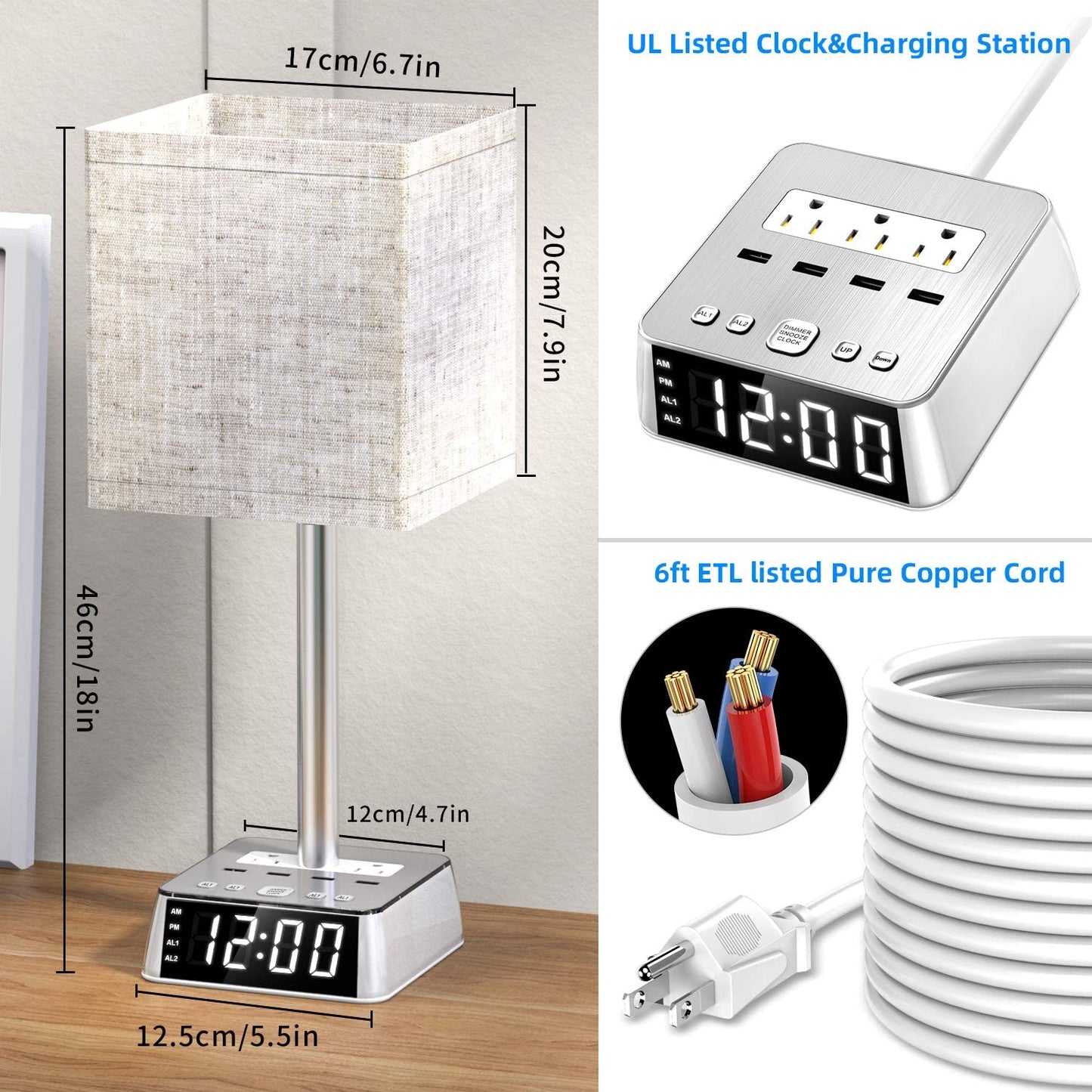 Modevo Lamp w/ 4 USB Ports - Modevo