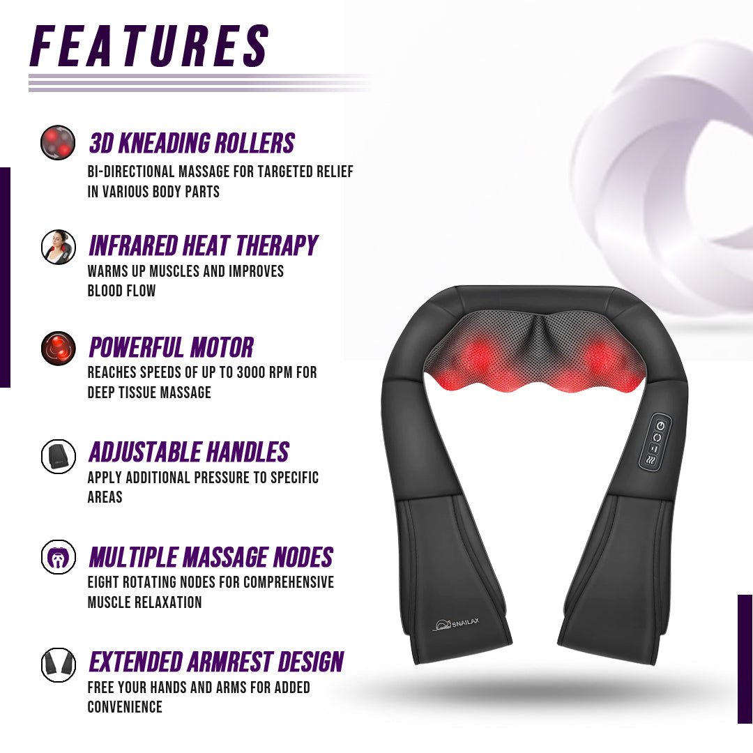 Modevo Shiatsu Neck Massager with Heat - Modevo