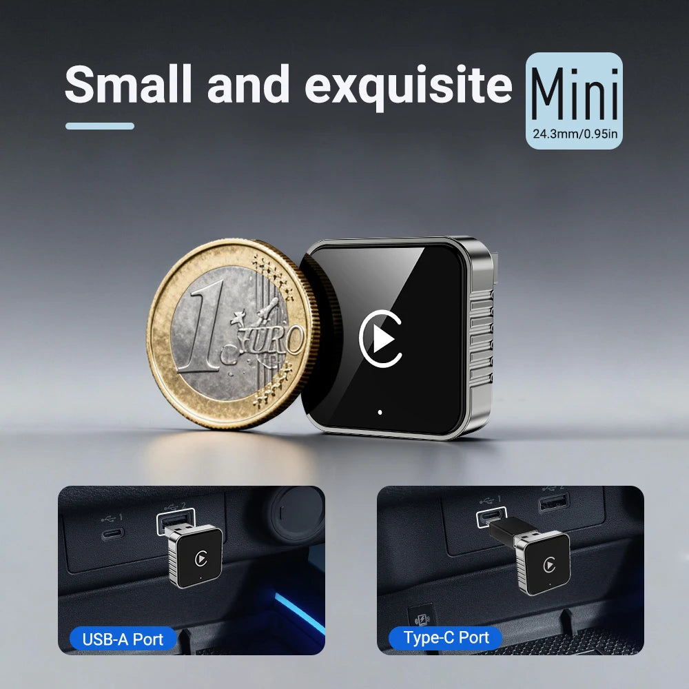 Modevo 2-in-1 Wireless CarPlay & Android Auto Adapter