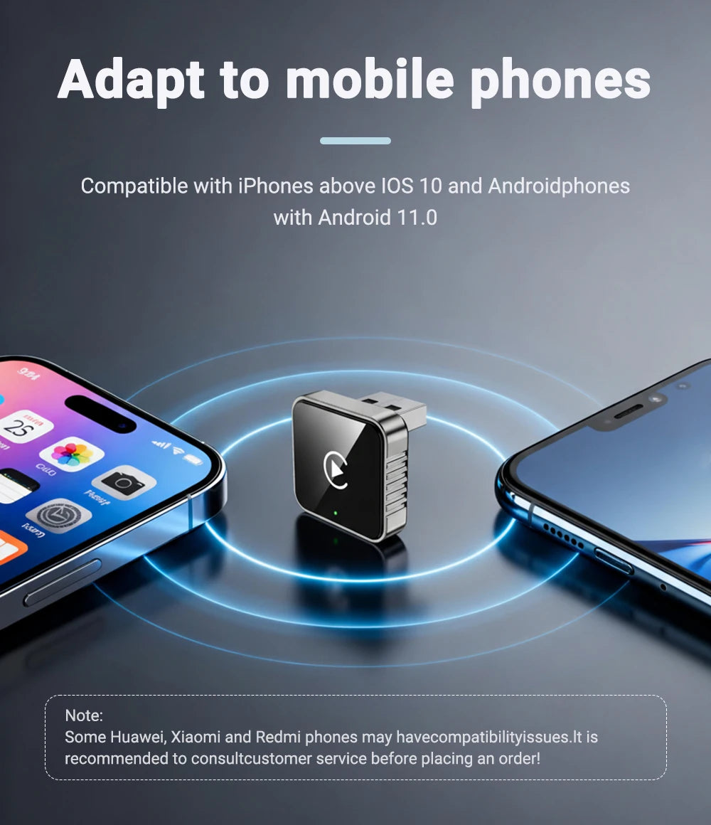 Modevo 2-in-1 Wireless CarPlay & Android Auto Adapter