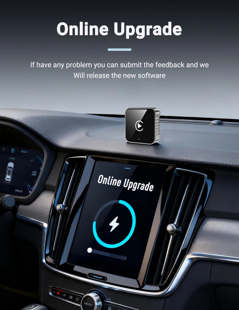 Modevo 2-in-1 Wireless CarPlay & Android Auto Adapter