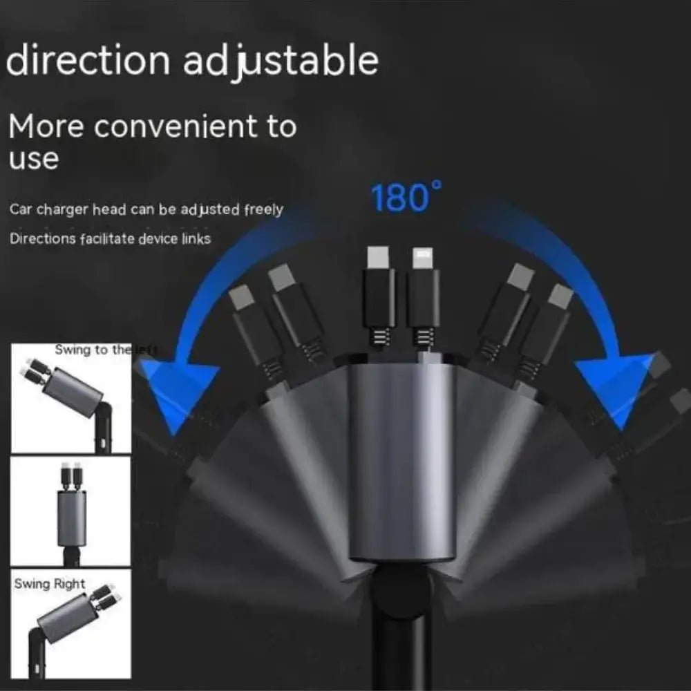 Modevo Super - Fast Clutter Free Retractable Car Charger - Modevo